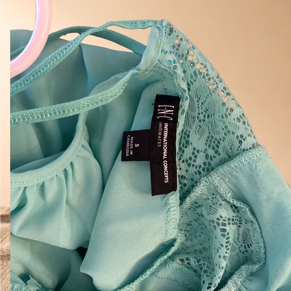 INC International Concepts Teal Lace Chemise - Picture 4 of 4